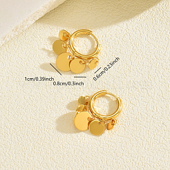 Stainless Steel Flat Round Chandelier Earrings&nbsp;X-JB5555