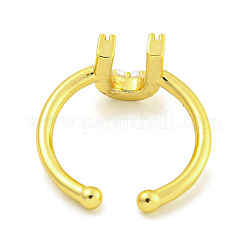 Rack Plating Brass Open Cuff Rings for Women&nbsp;RJEW-F162-01G-U