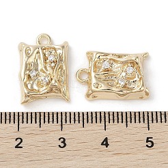 Brass Micro Pave Clear Cubic Zirconia Pendants&nbsp;KK-G491-19G