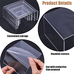10Pcs 5 Styles Transparent Acrylic Display Riser Stands&nbsp;ODIS-GL0001-09