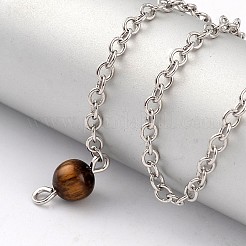 Natural Tiger Eye Sphere Dowsing Pendulums&nbsp;BJEW-E292-A09