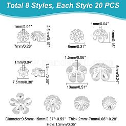 160Pcs 8 Style 304 & 316 Stainless Steel Fancy Bead Caps&nbsp;STAS-UN0038-80