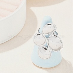 Anti-Tarnish 304 Stainless Steel Teardrop Open Cuff Rings&nbsp;RJEW-M047-05P