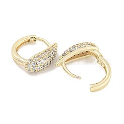 Brass Micro Pave Clear Cubic Zirconia Hoop Earrings for Women&nbsp;EJEW-S228-07G
