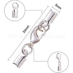Rack Plating Brass Lobster Claw Clasps with Clip Ends&nbsp;KK-PH0035-33S