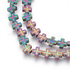 Electroplated Non-magnetic Synthetic Hematite Beads Strands&nbsp;G-P392-B08