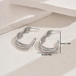 Vintage Multi-layered Heart 201 Stainless Steel Stud Earrings&nbsp;KW0694-2