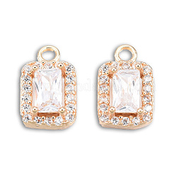 Brass Micro Pave Cubic Zirconia Charms&nbsp;GLAA-N038-65