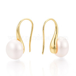 Brass Natural Pearl Dangle Earrings&nbsp;PEAR-N020-08C-01