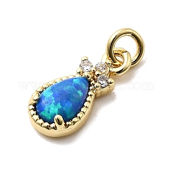 Synthetic Opal Teardrop Charms&nbsp;KK-H089-04B-02