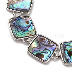 Natural Abalone Shell/Paua Shell Link Chain Bracelets&nbsp;BJEW-E077-01P-02