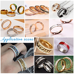 18Pcs 9 Size 201 Stainless Steel Grooved Finger Ring Settings&nbsp;STAS-UN0049-98EB