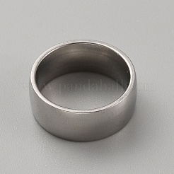 201 Stainless Steel Simple Plain Band Ring for Women&nbsp;RJEW-WH0015-02B