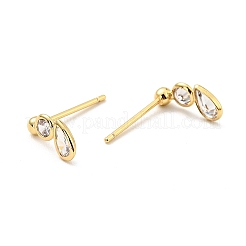 Clear Cubic Zirconia Teardrop Stud Earrings&nbsp;X-EJEW-G297-22G