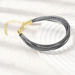 Polyester Metallic Braided Multi-strand Cord Bracelet for Bracelet Making&nbsp;BJEW-H642-02G-03