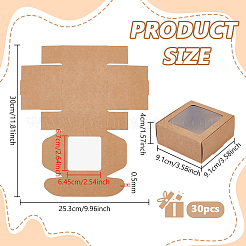 Foldable Creative Kraft Paper Mailer Boxes with Visible Window&nbsp;LS-CON-WH0113-08B-02