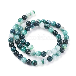 Natural Striped Agate/Banded Agate Beads Strands&nbsp;G-G582-6mm-48