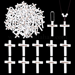 100Pcs 10 Styles Wooden Pendants&nbsp;WOOD-GA0001-93A