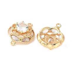Flower Brass Connector Charms&nbsp;KK-A253-04G