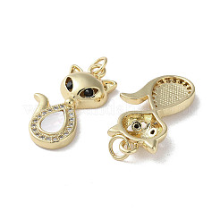 Brass Micro Pave Cubic Zirconia Pendants&nbsp;KK-G485-20B-G