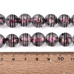 Frosted Handmade Foil Glass Beads Strands&nbsp;FOIL-Q002-02C