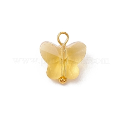 7Pcs Glass Butterfly Charms&nbsp;PALLOY-JF03227-03