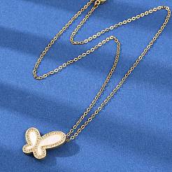Brass Micro Pave Cubic Zirconia Pendant Necklaces&nbsp;NJEW-C076-11G