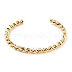 Ion Plating(IP) 304 Stainless Steel Cuff Bangles for Women&nbsp;BJEW-M310-01G
