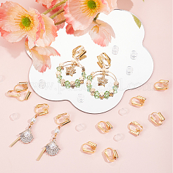 24Pcs Brass Clip-on Earring Converters Findings&nbsp;KK-SP0001-16G