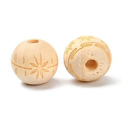 Unfinished Natural Wood European Beads&nbsp;X-WOOD-T025-001-LF