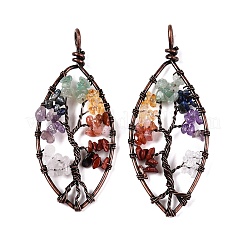 7 Chakra Gemstone Chip Tree of Life Big Pendants&nbsp;G-T138-176