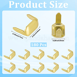 180Pcs Rectangle Brass Belt Loop Fastener&nbsp;KK-CY0001-12G