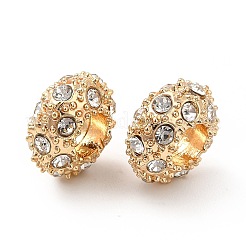 Rack Plating Alloy Rhinestone European Beads&nbsp;PALLOY-P289-34G