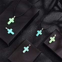 12Pcs 3 Effects Synthetic Luminous Stone Pendants&nbsp;G-GA0001-63