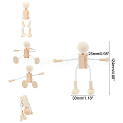 Unfinished Blank Wooden Robot Toys&nbsp;DIY-WH0097-05