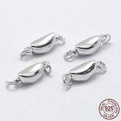 Anti-Tarnish Rhodium Plated 925 Sterling Silver Box Clasps&nbsp;STER-F037-032P
