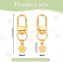 20Pcs 10 Colors Flower Alloy Enamel Pendant Decorations&nbsp;HJEW-PH02139
