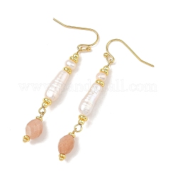 304 Stainless Steel with Natural Mixed Pearl Beads Strands Dangle Earrings&nbsp;EJEW-JE07417