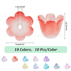 10Colors Two Tone Acrylic Bead Caps&nbsp;MACR-PH0001-71