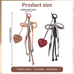 2Pcs 2 Colors Bowknot Polyester Pendant Decoration&nbsp;HJEW-GF0001-60