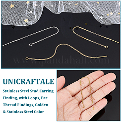 12 Pairs 2 Colors 304 Stainless Steel Stud Earring Finding&nbsp;STAS-UN0049-43