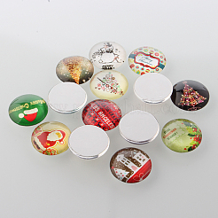 Christmas Ornaments Half Round/Dome Christmas Photo Glass Cabochons&nbsp;GGLA-A002-12mm-KK
