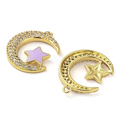 Brass Brass Micro Pave Cubic Zirconia Pendants&nbsp;KK-F871-18G