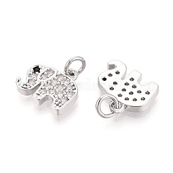 Brass Micro Pave Cubic Zirconia Charms&nbsp;KK-N257-68P