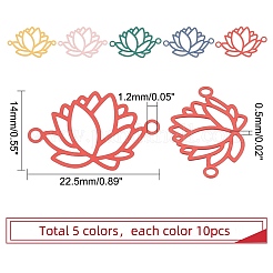 50Pcs 5 Colors Spray Painted 201 Stainless Steel Connector Charms&nbsp;STAS-DC0007-98