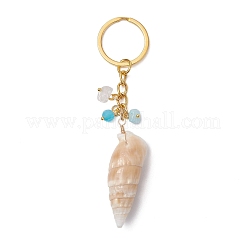 4Pcs Natural Shell Pendant Keychains&nbsp;KEYC-JKC01094
