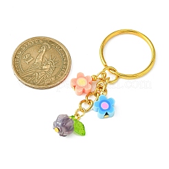 Flower Glass & Polymer Clay Pendant Keychain&nbsp;KEYC-JKC00639-02