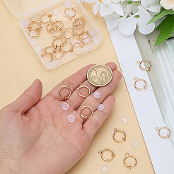 28Pcs Brass Clip-on Hoop Earring Findings&nbsp;KK-ME0001-30G