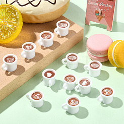 50Pcs 5 Styles Resin Coffee/Dish/Coffee Bean Figurines Ornaments&nbsp;DJEW-CJ0001-33