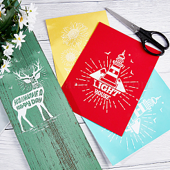 8 Patterns Self-Adhesive Silk Screen Printing Stencil&nbsp;DIY-OC0004-008